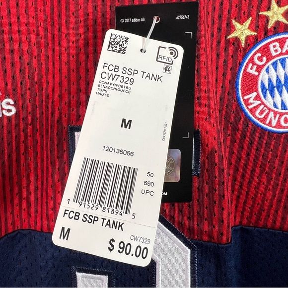 ADIDAS Bayern Munich Basketball Style Tank Top Jersey Men's Medium NWT - Picture 6 of 8